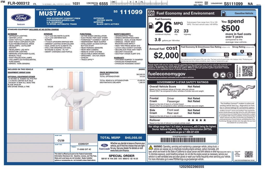2025 Ford Mustang EcoBoost Premium