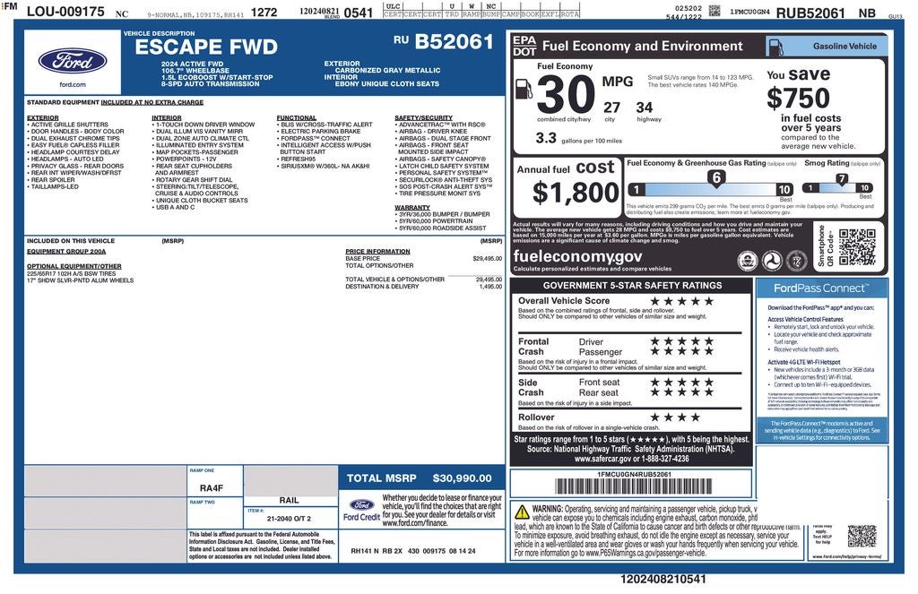 2024 Ford Escape Active