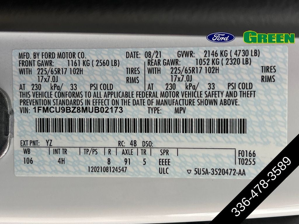 2021 Ford Escape Hybrid SE