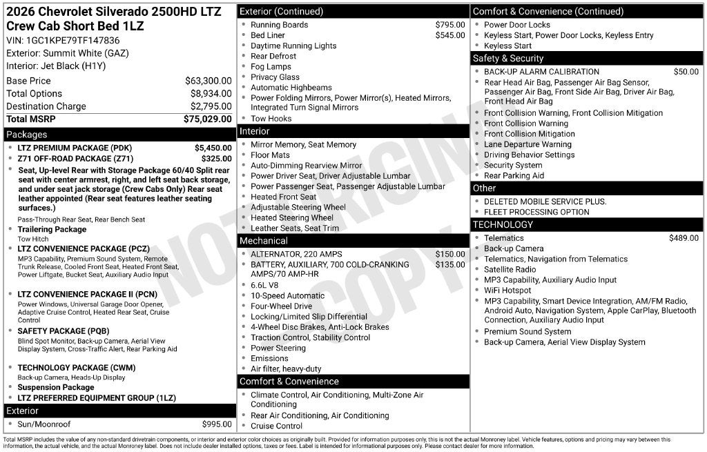 2026 Chevrolet Silverado 2500HD LTZ