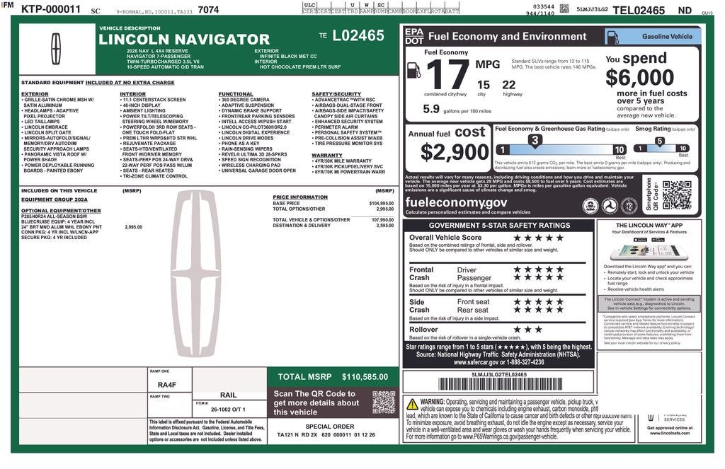 2026 Lincoln Navigator L Reserve