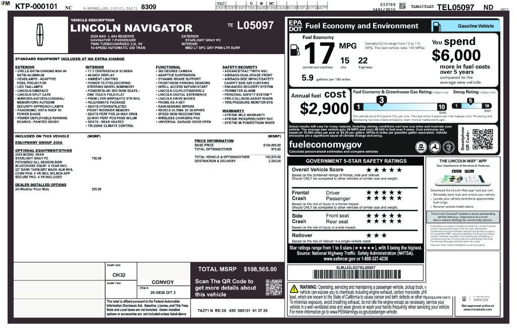 2026 Lincoln Navigator L Reserve