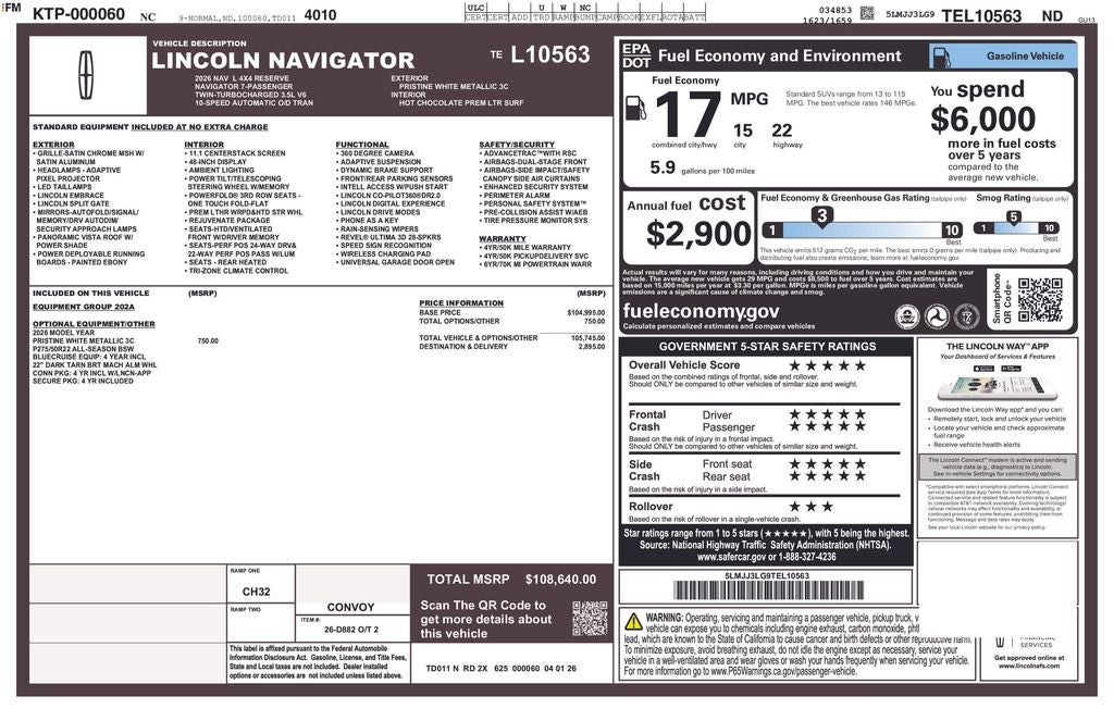 2026 Lincoln Navigator L Reserve