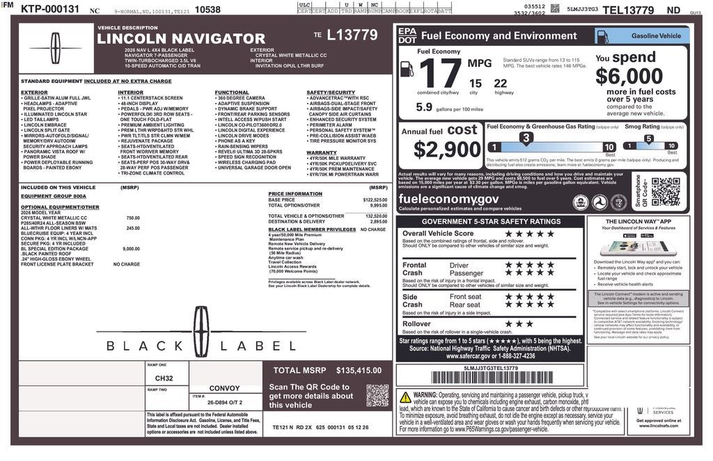 2026 Lincoln Navigator L Black Label