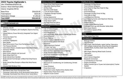 2023 Toyota Highlander L