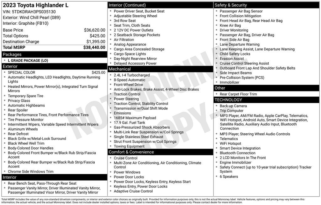2023 Toyota Highlander L