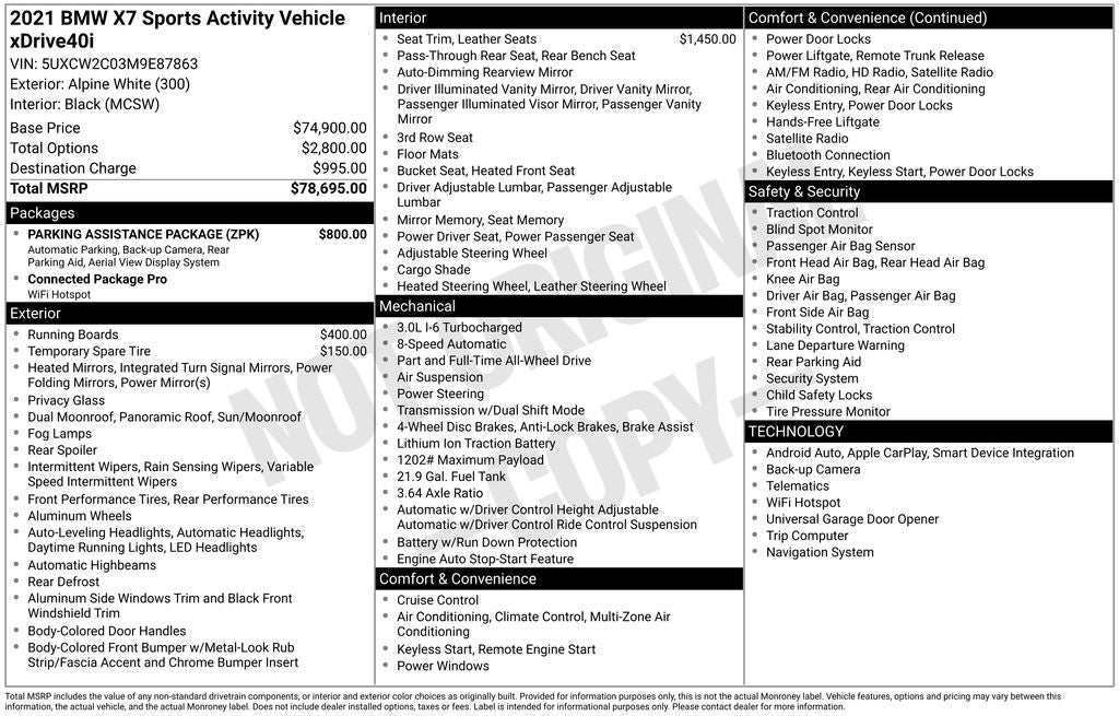 2021 BMW X7 xDrive40i