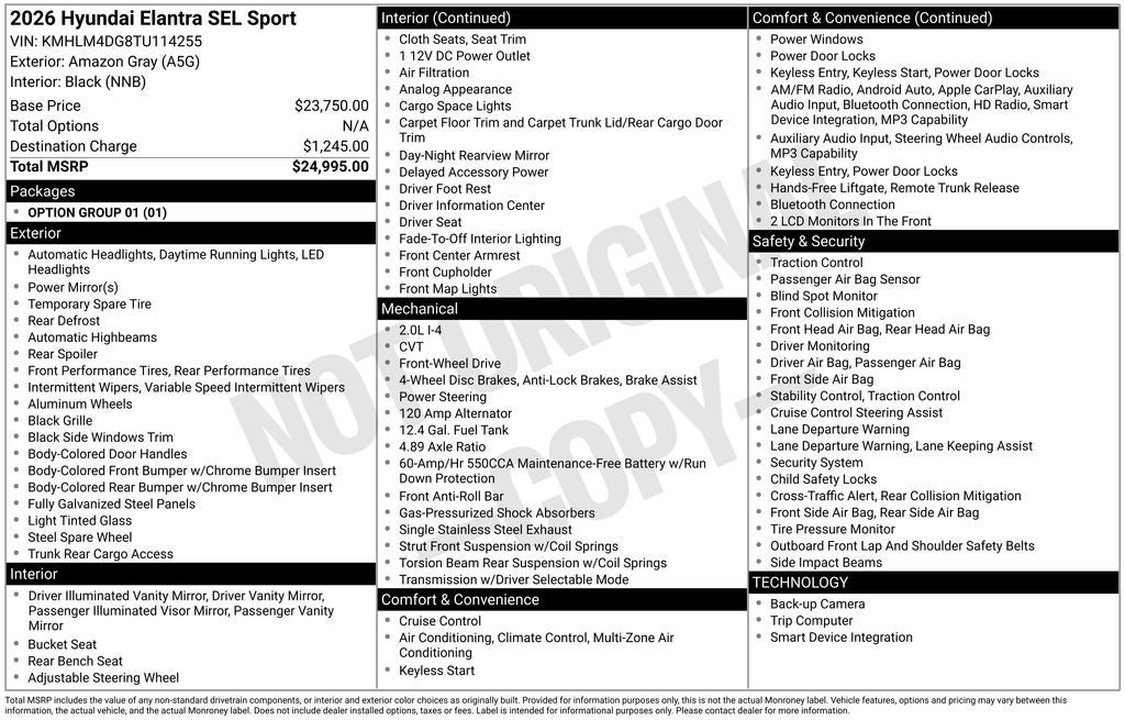 2026 Hyundai Elantra SEL Sport