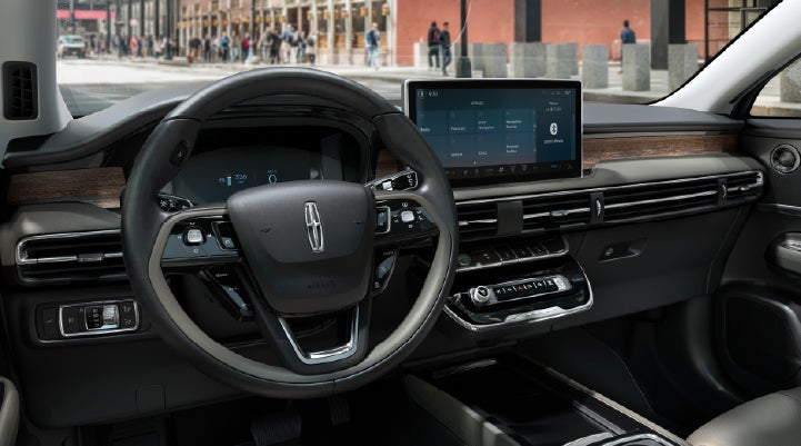 The center display of the 2026 Lincoln Corsair® SUV is showcased with its SYNC® 4 capabilities highlighted. | Green Lincoln in Greensboro NC