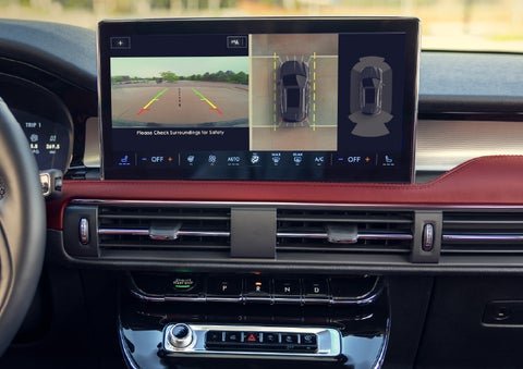 The large 13.2” SYNC® 4 center display featuring 360-Degree Camera of a 2026 Lincoln Corsair® SUV is shown.| Green Lincoln in Greensboro NC