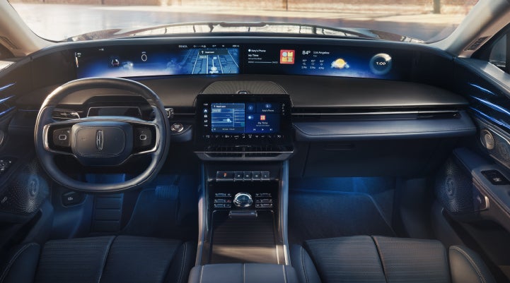 A large panoramic display is shown on the dashboard of a 2026 Lincoln Nautilus® SUV | Green Lincoln in Greensboro NC