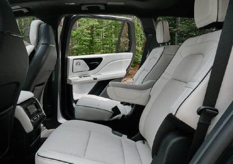 A side view of the second row with captain’s chairs in a 2027 Lincoln Aviator® Black Label™ SUV. | Green Lincoln in Greensboro NC
